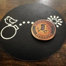 WASHINGTON REDSKINS 1.25” Raised Relief Aged Copper Golf Ball Marker!