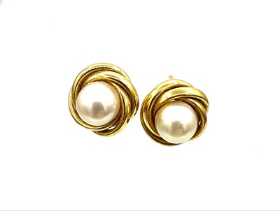Boucles D'oreilles En Or 18 Carats Avec Perles - Magnifiques Puces - Occasion En Excellent état - 4,12 G