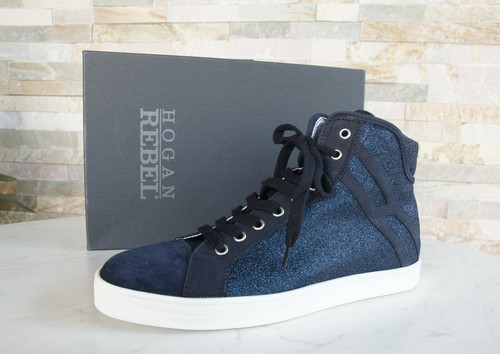 HOGAN REBEL N. 41 ZEPPA SNEAKERS normalissime scarpe blu denim nuovo  ehemuvp 310 € | eBay