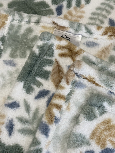 Little Miracles Costco Plush Blanket Baby Fleece Leaf Palm Forest Woods HTF Rare - Picture 15 of 15