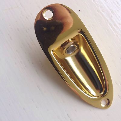 Fender Strat Bootsform Gold Chrom Jack Plate & 1/4'' Jack Socket +2 xScrews