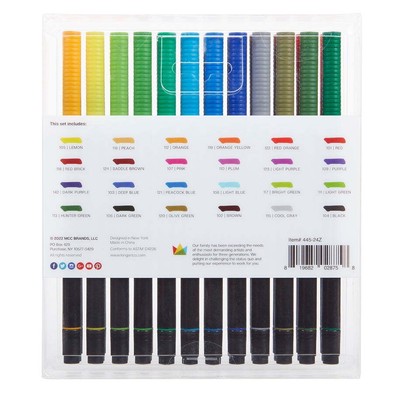 Twin-Tip Brush Pen Art Markers, Set of 24 Unique Colors