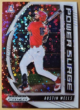 2020 Prizm Draft Picks Austin Wells #PDP176 Power Surge White Donut Circle 03/50