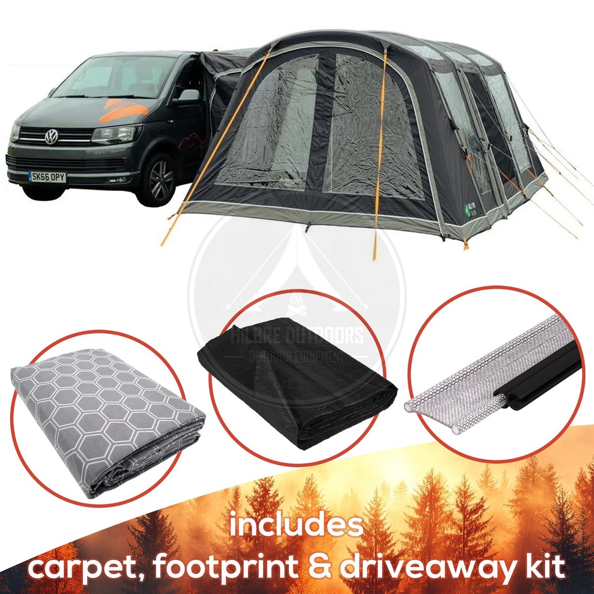 VANGO GALLI PRO AIR LOW AWNING DRIVE AWAY CARPET FOOTPRINT