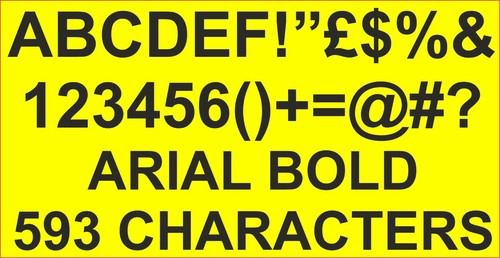 RC Vinyl Sticker Decals Ariel LETTERS NUMBERS 20MM PRE CUT FPRC805 BLACK GLOSS - Picture 4 of 5