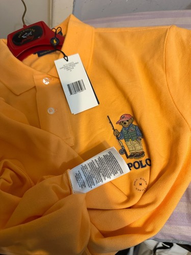 Polo Ralph Lauren Herren orange Custom Slim Fit Polo Bear Poloshirt authentisch - Bild 10 von 10