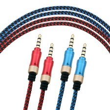 3.5mm AUX 3FT Male to Male Braided Fabric Stereo Audio Cable Cellphone 2 sets