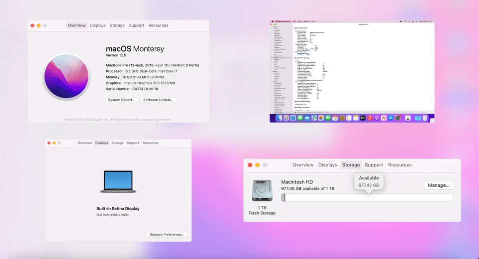  A1706 Apple MacBook Pro 13 " ✅ Intel Core i7 3.3GHz ✅ 16GB 1TB ✅ Studio Apps  - Bild 2 von 4