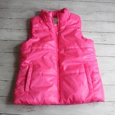 Justice Girl's Winter Puffer Jacket Vest Size 16 18 Bright Pink