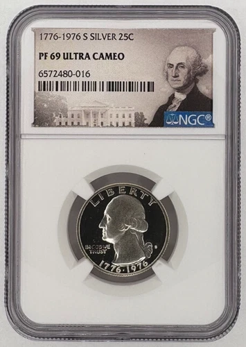 1776 - 1976 S NGC PF69 Ultra Cameo Proof SILVER Washington Quarter Bicentennial
