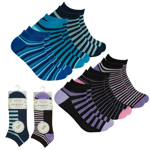 3 Pairs Women Ladies Bamboo Soft Socks Trainer Liner Anti Bacterial Size 4-8 UK - Picture 4 of 4