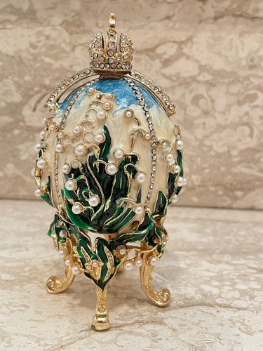 Imperial Faberge Egg Lily of the Valley & Faberge Eggs Necklace SEt for women - Picture 5 of 12