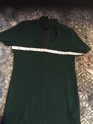 Zara Dark Green Dress Choker Neck Line Womens. | eBay