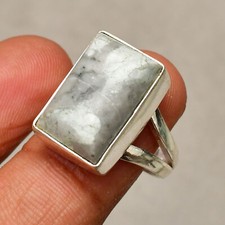 Howlite Gemstone 925 Sterling Silver Handmade Jewelry Ring 6.5