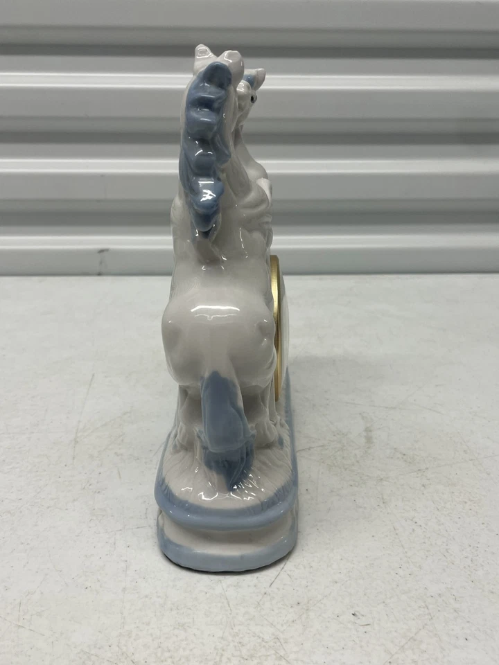 Reloj de cuarzo analógico vintage azul blanco porcelana Landex caballos de lucha abrigo Foto 4 de 4