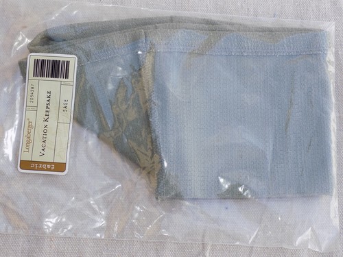 Sage Green Vacation Keepsake Basket Liner Longaberger - Picture 2 of 3