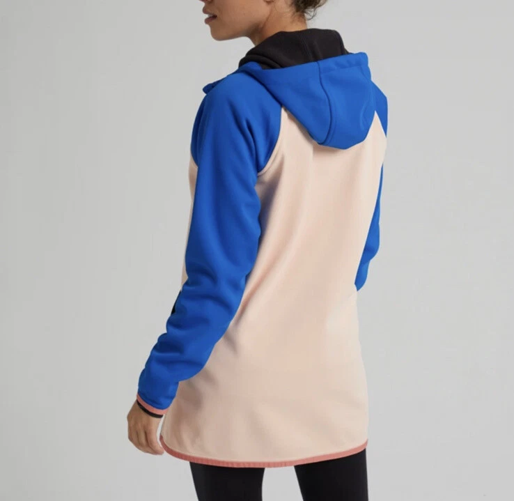 Chaqueta polar larga con cremallera completa resistente a la intemperie Burton Crown azul rosa para mujer Foto 2 de 4