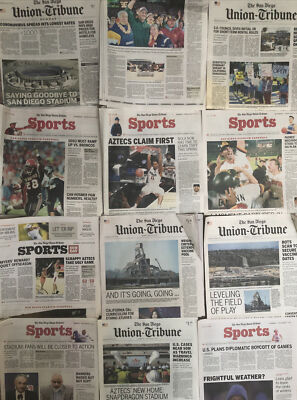 Jack Murphy Stadium Qualcomm 2021 San Diego UT Newspaper Lot of 14 Padres Aztecs