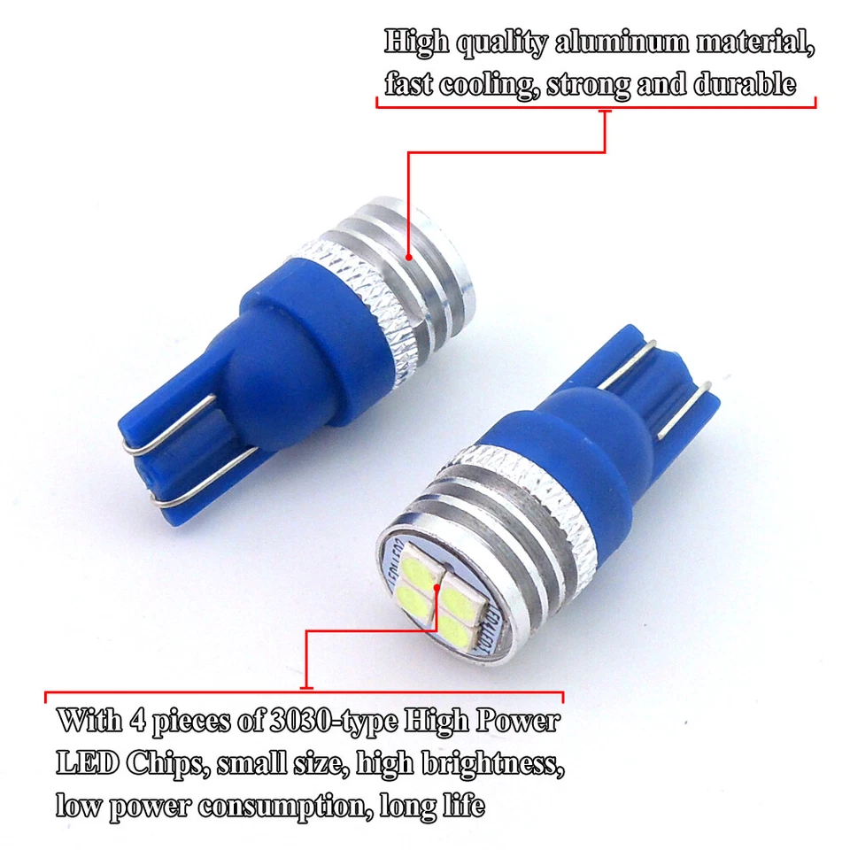 Ice Blue Motorcycle Position Parking City Lights 2825 168 194 W5W SMD LED Bulbs - Imagem 2 de 4