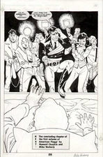 1988 AMERICAN FLAGG #49 ORIGINAL ART PAGE FULL SPLASH FIRST COMICS PRESIDENT