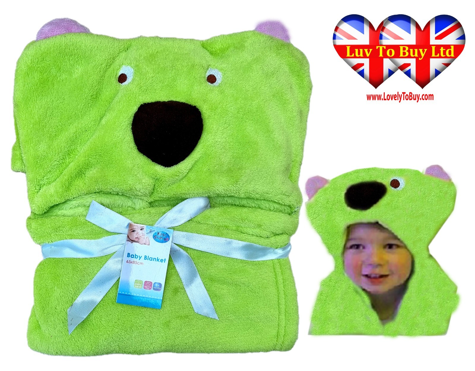 First Steps Hooded Baby Blanket Cuddle Blanket 65X85 Cm(SALE)