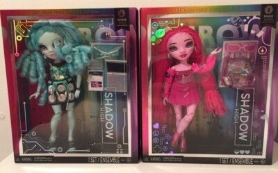 2 SHADOW HIGH DOLLS PINKIE JAMES BERRIE SKIES MGA ENTERTAINMENT RAINBOW HIGH