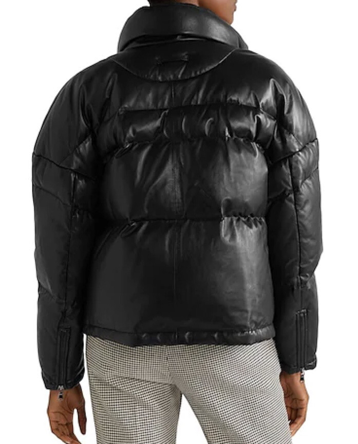 Jason Wu Womens Leather Cropped Downfill Jacket Black NEW $1095 | eBay