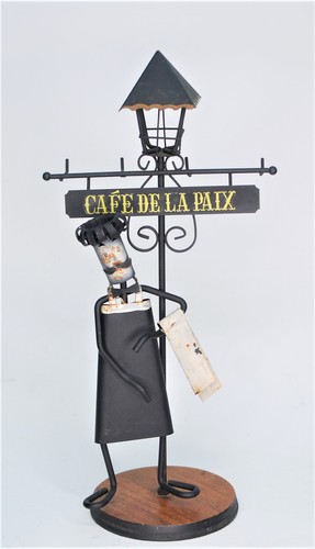VINTAGE CAFE DE LA PAIX METAL ART STICK FIGURE BUTLER KEYS HANGING HOOKS 13" - 第 1/5 張圖片