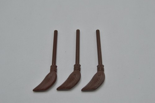 LEGO 3 x Besen Hexe rotbraun Reddish Brown Minifigure Utensil Broom 4332 - Bild 2 von 2