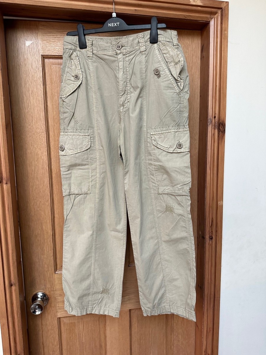 NEXT Mens Beige Cargo Trousers Size 32 in L29 in Regular, Good