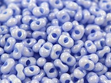 Cuentas de semillas Farfalle de vidrio checo tamaño 2x4 mm "TERRA SKY BLUE" 50 gramos