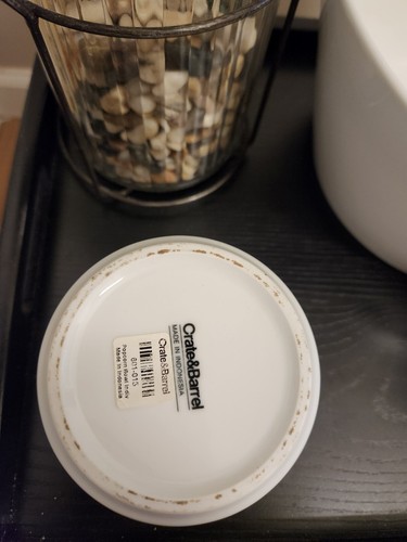 CRATE and BARREL Large White Ceramic POPCORN Serving Bowl,2 Individual Bowls NEW - Picture 4 of 7