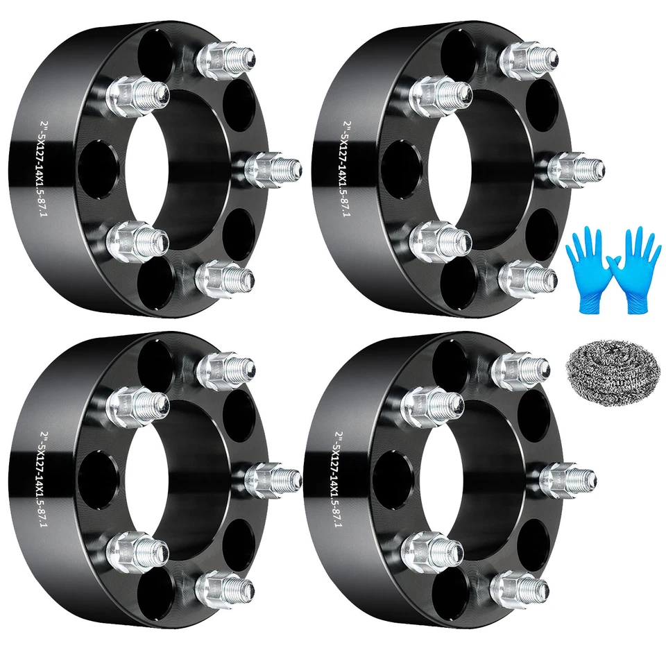 (4) 5x5 Wheel Spacers 2 inch M14x1.5 Fits Chevy C1500 Tahoe GMC C1500 Yukon Foto 3 de 4