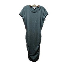 Nine West Pastel Mint Green Ruched Sides Bodycon Midi Dress Size L MSRP $40 NWT!