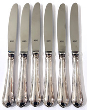 6 Messer BSF Chippendale 90 er Silberauflage Besteck 21,6 cm versilbert