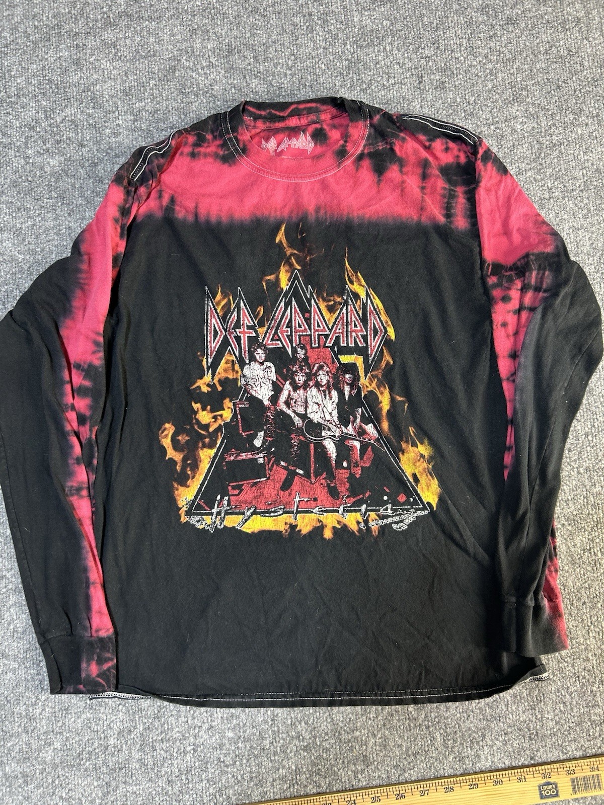 Vintage 2000s Def Leppard Hysteria Band Graphic Long Sleeve Shirt Men's Small
