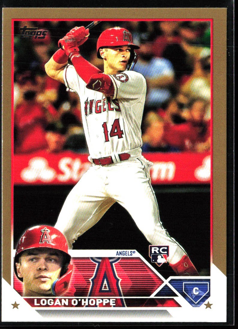 Logan O'Hoppe 2023 Topps Gold Parallel Rookie Card #363 Los Angeles Angels /2023