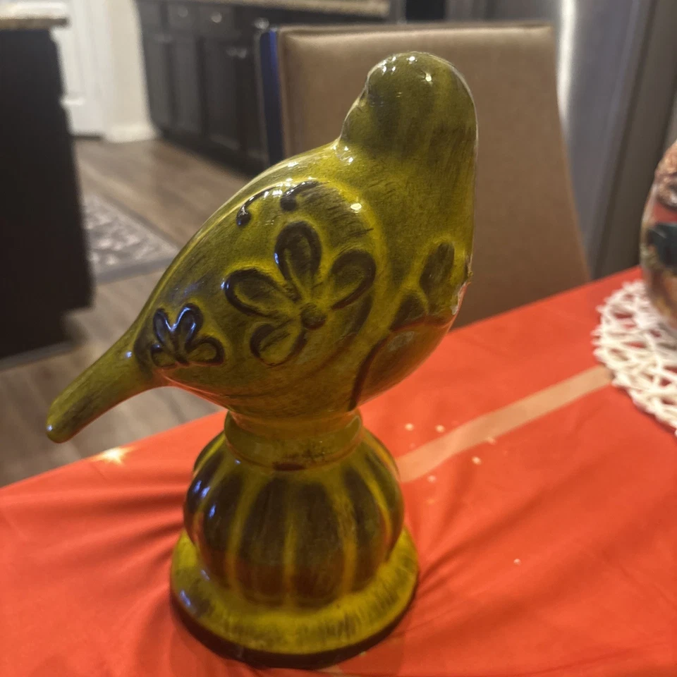 Large Green Bird On Petel Stool 9” - Image 4 of 4