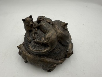  HERITAGE PAUL JENKINS CAT KITTY FRITH CAT TRINKET JEWELRY BOX super rare 