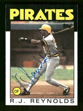 1986 Topps 417 R.J. Reynolds signed auto autograph blue sharpie ASC BXCP58
