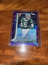 Topps 2025 Chrome Football Garrett Wilson New York Jets Autograph Card 07/75