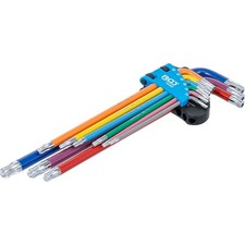 BGS 74465 Winkelschl&uuml;ssel-Satz Multicolour extra lang T-Profil (f&uuml;r TX) mit