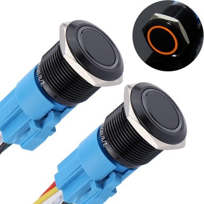 19mm Metal Waterproof Anti Vandal Latching Push Button Switch 12V 24V ON Off 5