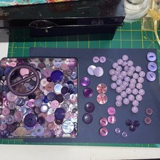 Shades Of Purple Buttons & Vintage Buckle.
