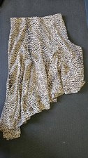 Just Cavalli Beige/Black Leopard Animal Print Asymmetrical Midi Skirt 40