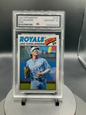 2026 Topps Heritage #136 Jac Caglianone KC Royals RC GRADED GEM