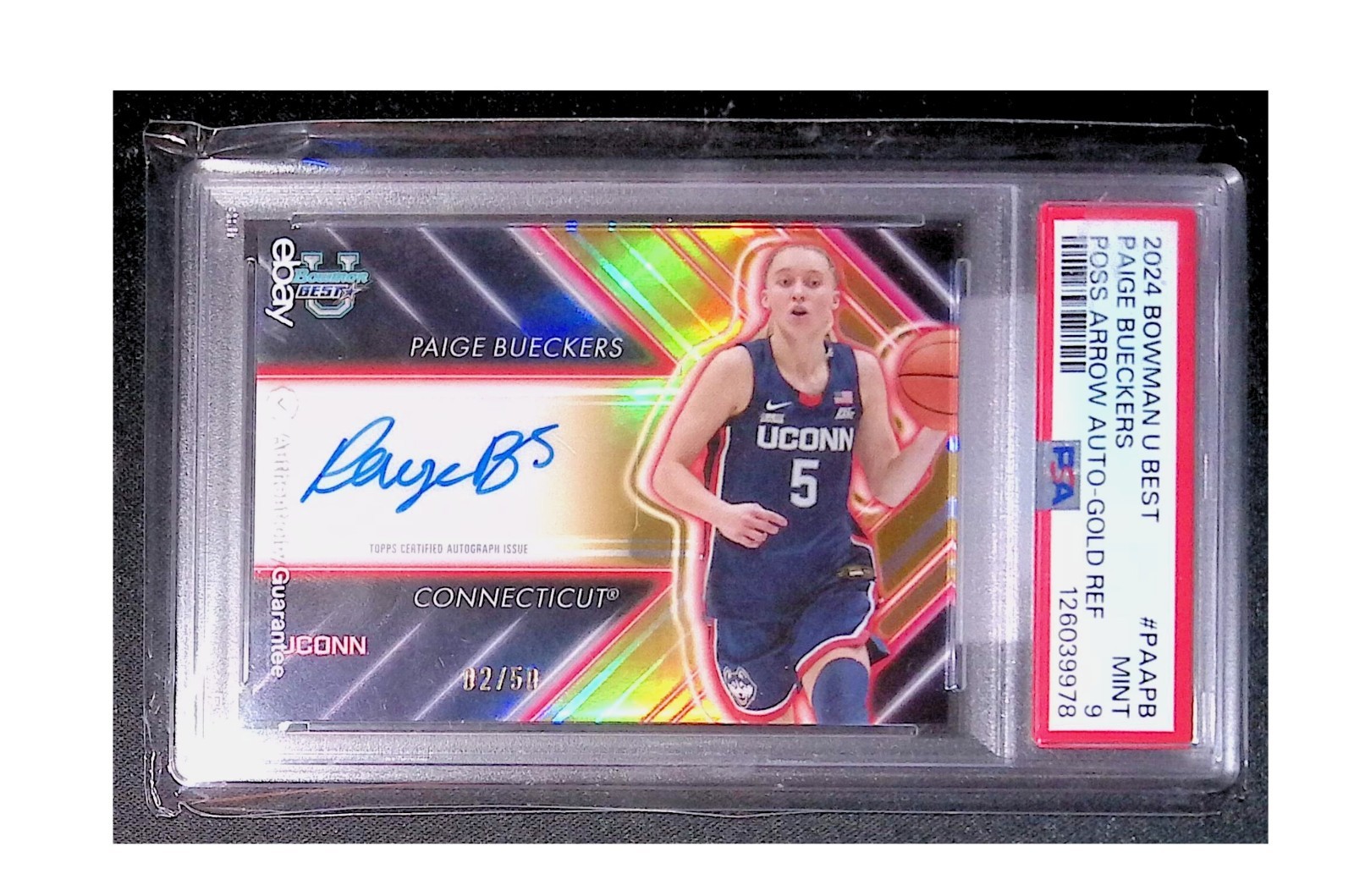 2024 Bowman U Best Possession Arrow Auto, #PAAPB, PAIGE BUECKERS /50, PSA 9