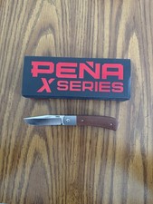 Pena X Series Trapper Folding Knife 3.25" M390 Brown Micarta Titanium Bolsters