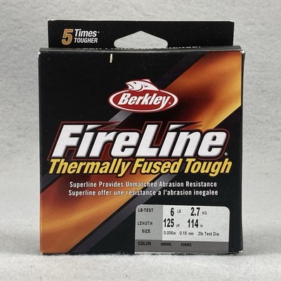 Berkley Fireline Thermally Fused Tough 125 Yard Smoke Color 6LB Test Braided