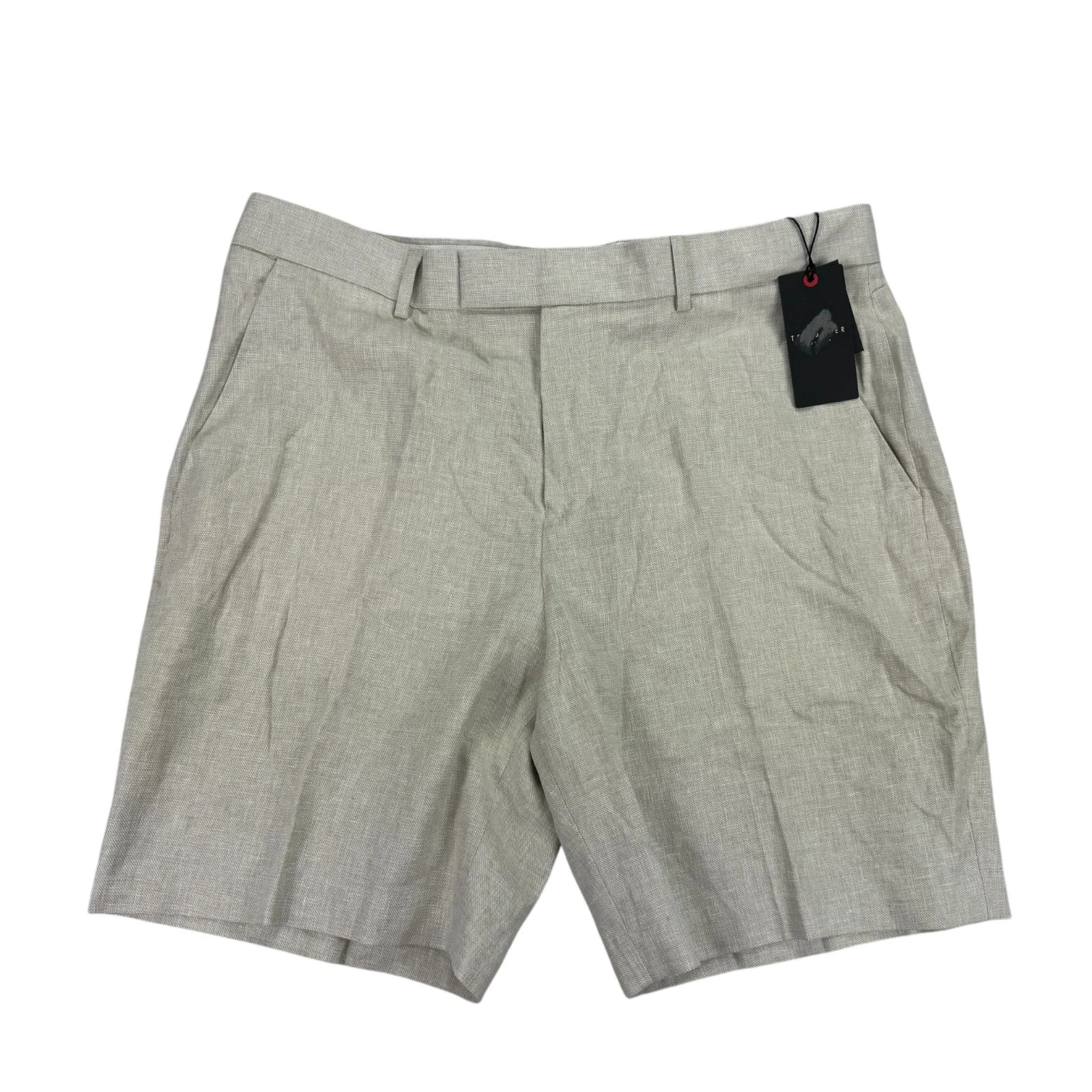 Ted Baker London Mens Damasks Slim Fit Linen Blend Chino Shorts Beige 36R